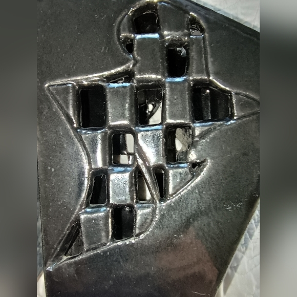 Unique Vtg 90s Modern Geometric Artisan Ceramic Book Ends, Handmade - Picture 12 of 15